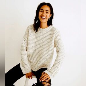 Madewell Donegal Elsmere Pullover Sweater - Donegal Snow - Size Large